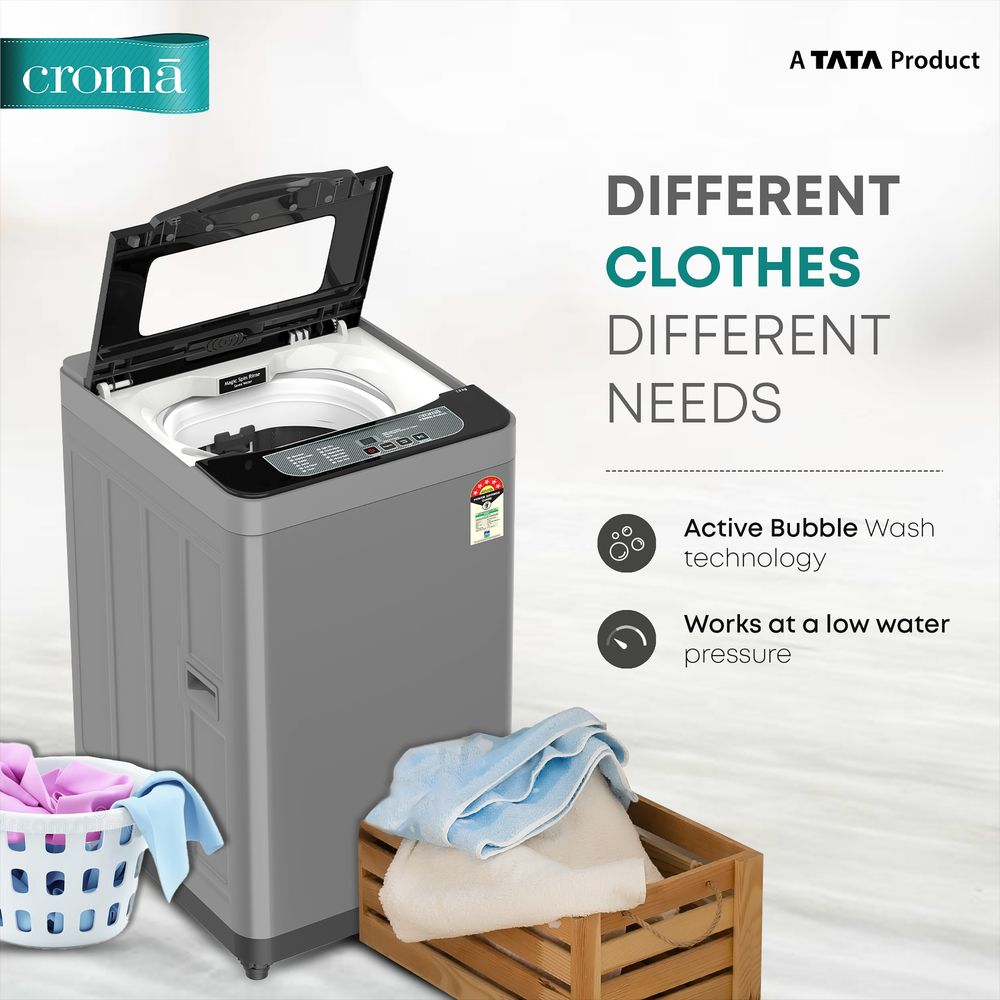 Buy Croma 7 kg 5 Star Fully Automatic Top Load Washing Machine